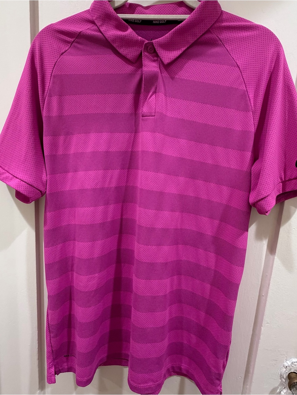 Nike Men’s Bright Magenta Striped Polo